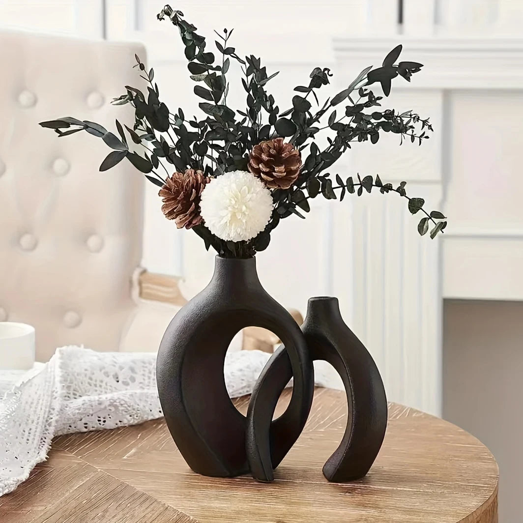 Vaylo Formé | Skulpturale Keramikvasen im Boho-Stil (2er-Set)