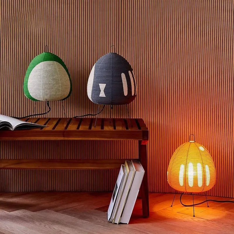 Yunari Haze | Gekleurde rijstpapieren lamp in Japanse Wabi-Sabi stijl