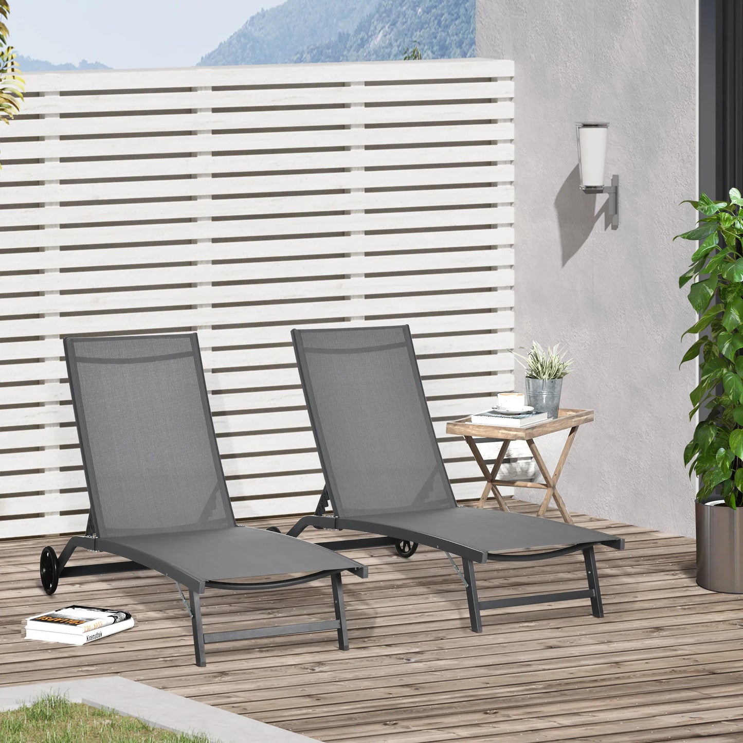 Solvyn Duo | Verstellbare Gartenliegen im 2er-Set aus Textilene