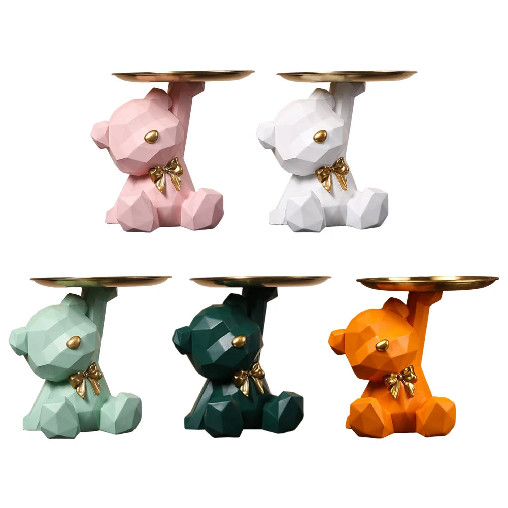 Klintur Bloc | Geometrische harsbeer als sleutelhanger en decoratief figuur voor de entree