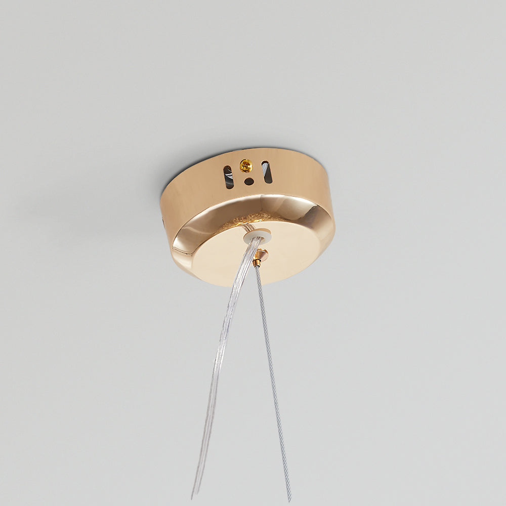 Moderne LED-Hängelampe aus Metall in Weißgold – ideal für Wohnzimmer & Esszimmer