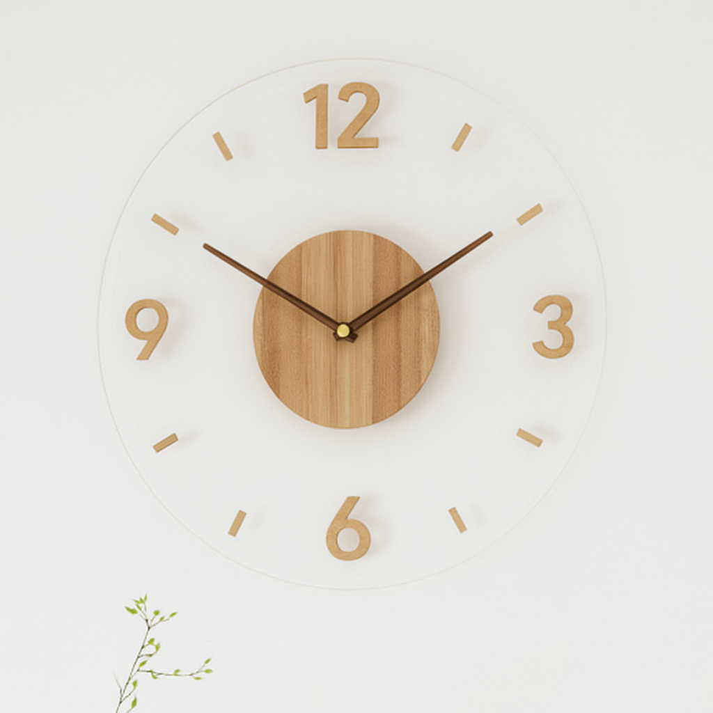 Lyvik Hush | Geräuschlose Wanduhr aus Holz im minimalistischen Stil