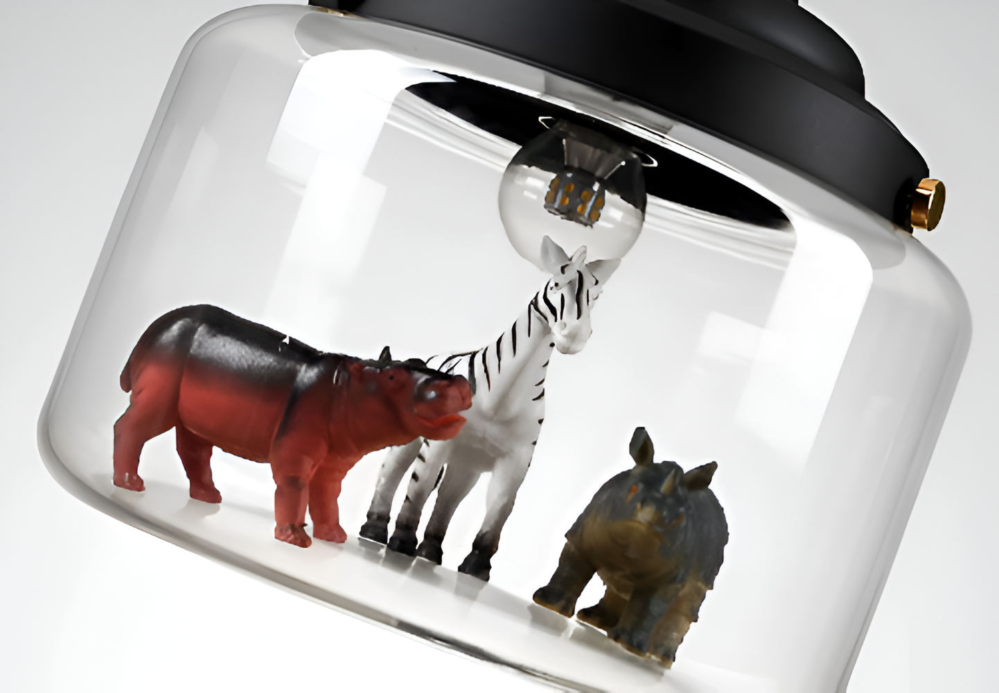 LumiZoo Lampe | LED-Pendelleuchte aus Glas mit Cartoon-Tiermotiv, nordischer Stil