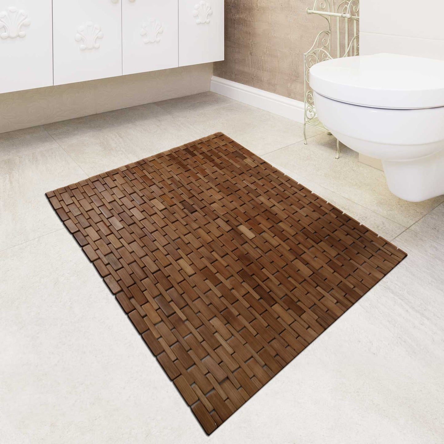 BambooLine Mia | Antislip bamboe badmat