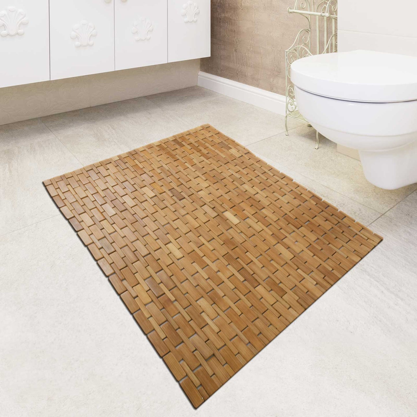 BambooLine Mia | Antislip bamboe badmat