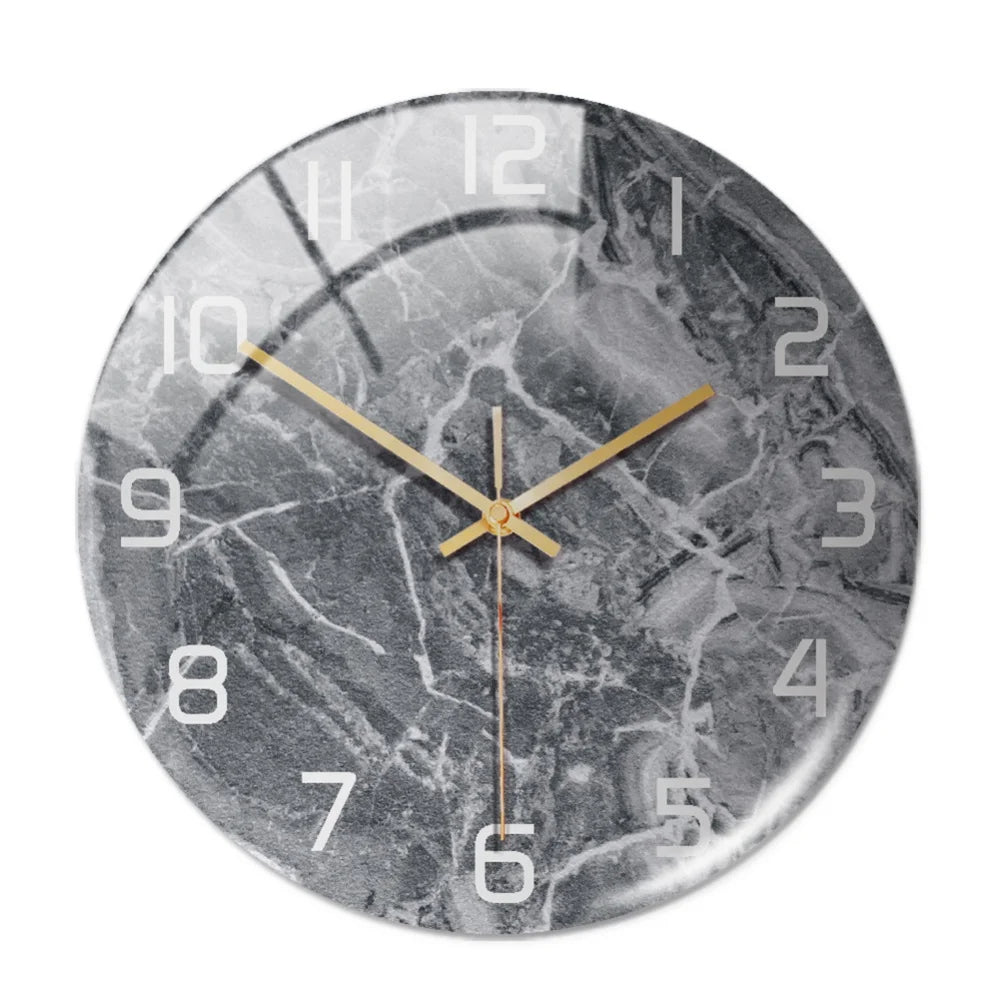 Marbela | Moderne Wanduhr im Marmor-Look