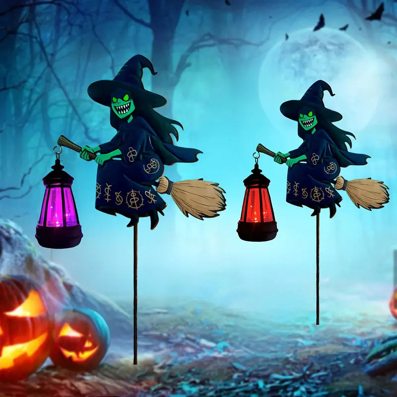 Halloween Solar Hexenlicht – LED Hängeleuchte für gruselige Gartendeko