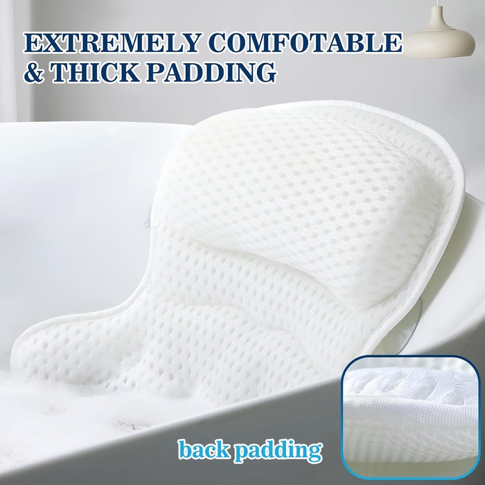 BathCloud 4D Badekissen | Ergonomisches Nacken- & Rückenstützkissen mit Anti-Rutsch-Saugnäpfen