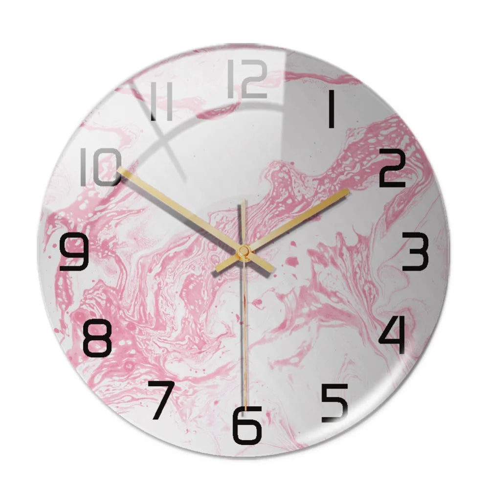 Marbela | Moderne Wanduhr im Marmor-Look