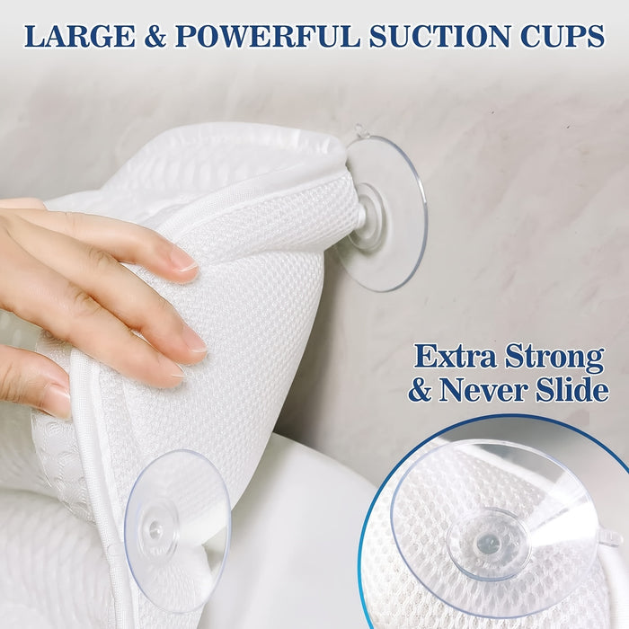 BathCloud 4D Badekissen | Ergonomisches Nacken- & Rückenstützkissen mit Anti-Rutsch-Saugnäpfen