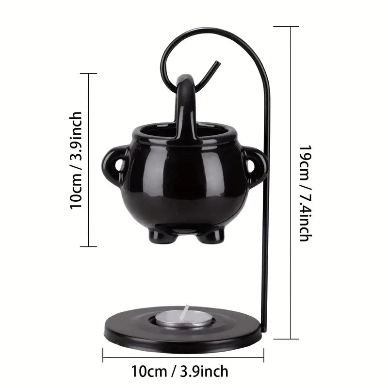 Halloween & Kerstmis Ketel Oliebrander – Mystieke Keramische Geurbrander voor Oliën & Waxsmelts