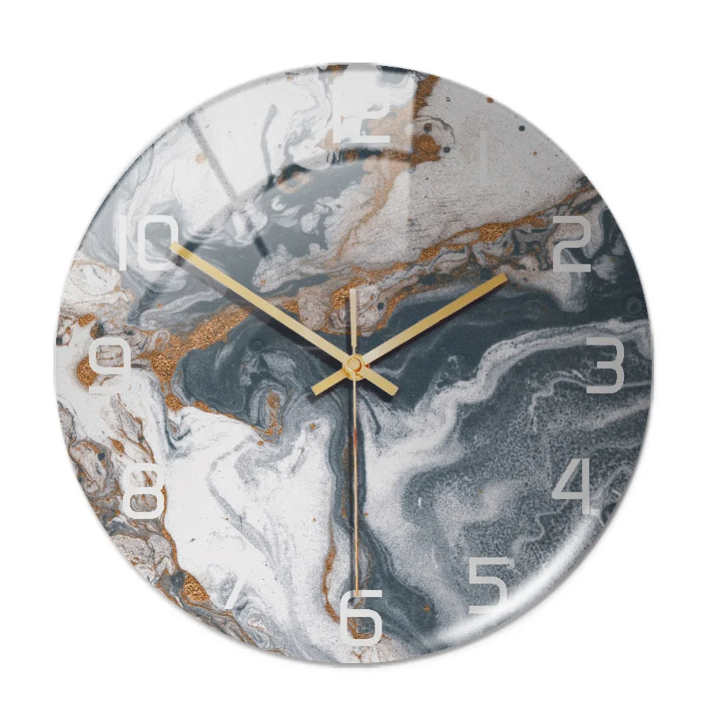 Marbela | Moderne Wanduhr im Marmor-Look