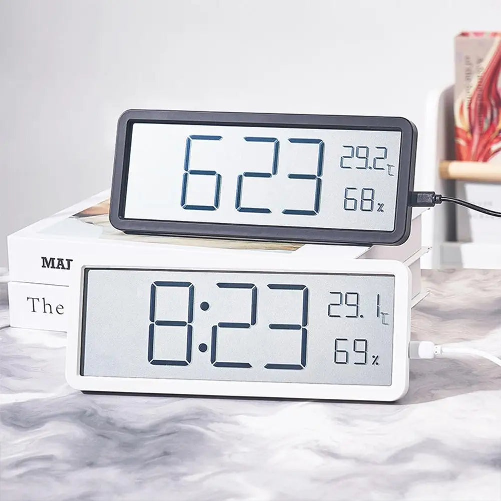 TimeVibe Visie | Digitale LED-wandklok met temperatuur- en vochtigheidsweergave