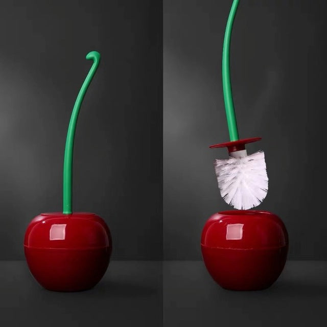 BerryBristle Cherry toiletborstel | Toiletborstel in kersendesign met duurzame borstelharen & houder