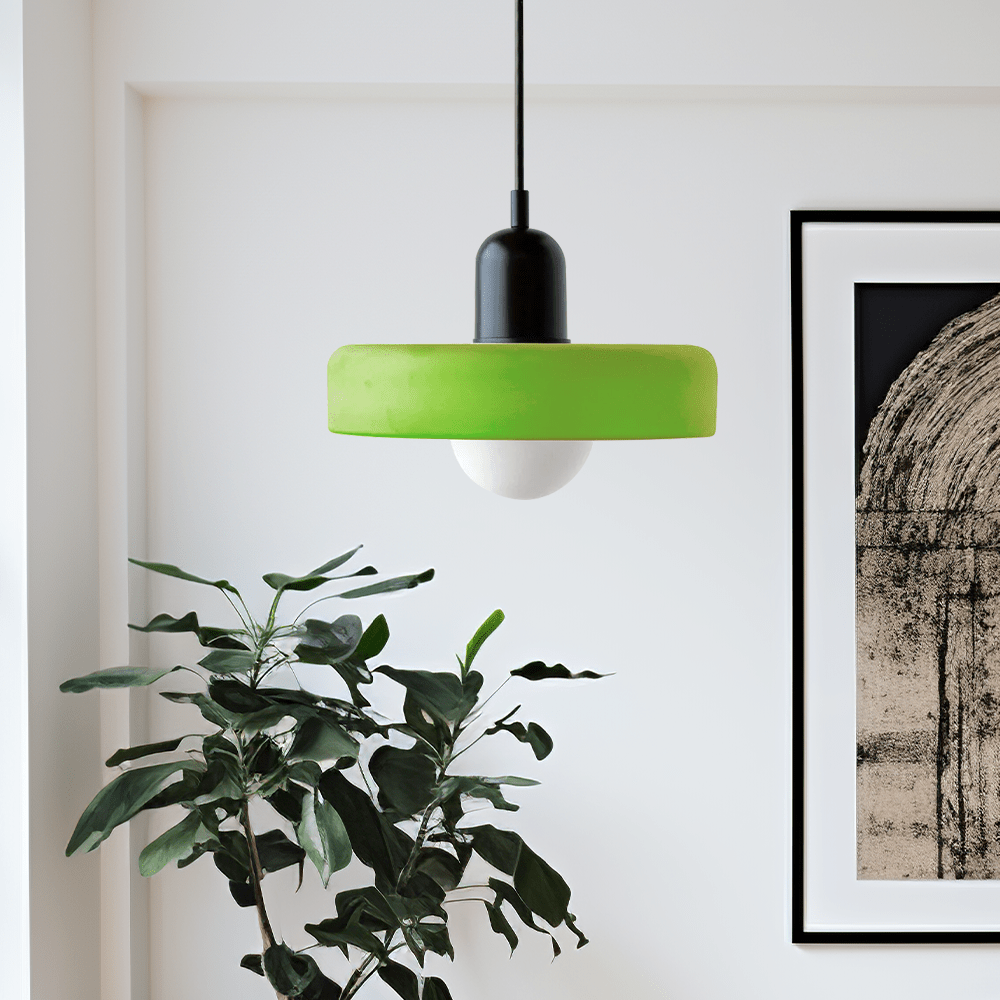 Lunari Halo | Hängeleuchte aus farbigem Glas im Bauhaus-Stil