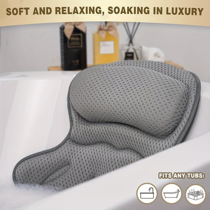 BathCloud 4D Bade­kissen | Ergonomisches Nacken- & Rücken­stütz­kissen mit Anti-Rutsch-Saugnäpfen