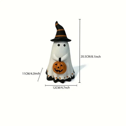 Halloween Kürbis Figur – Deko Statue aus Kunstharz für Tisch & Regal