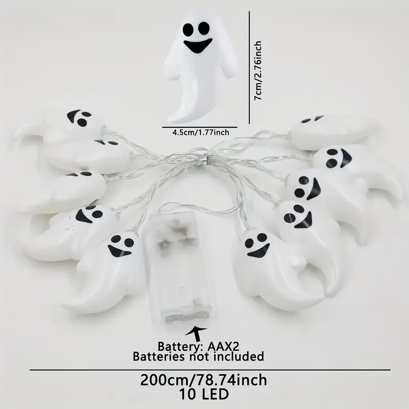 Halloween Lichterkette – Batteriebetriebene LED-Deko für gruselige Partys