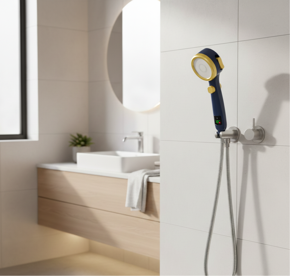 HydroSense Flow | LED-douchekop met filter en temperatuurweergave 