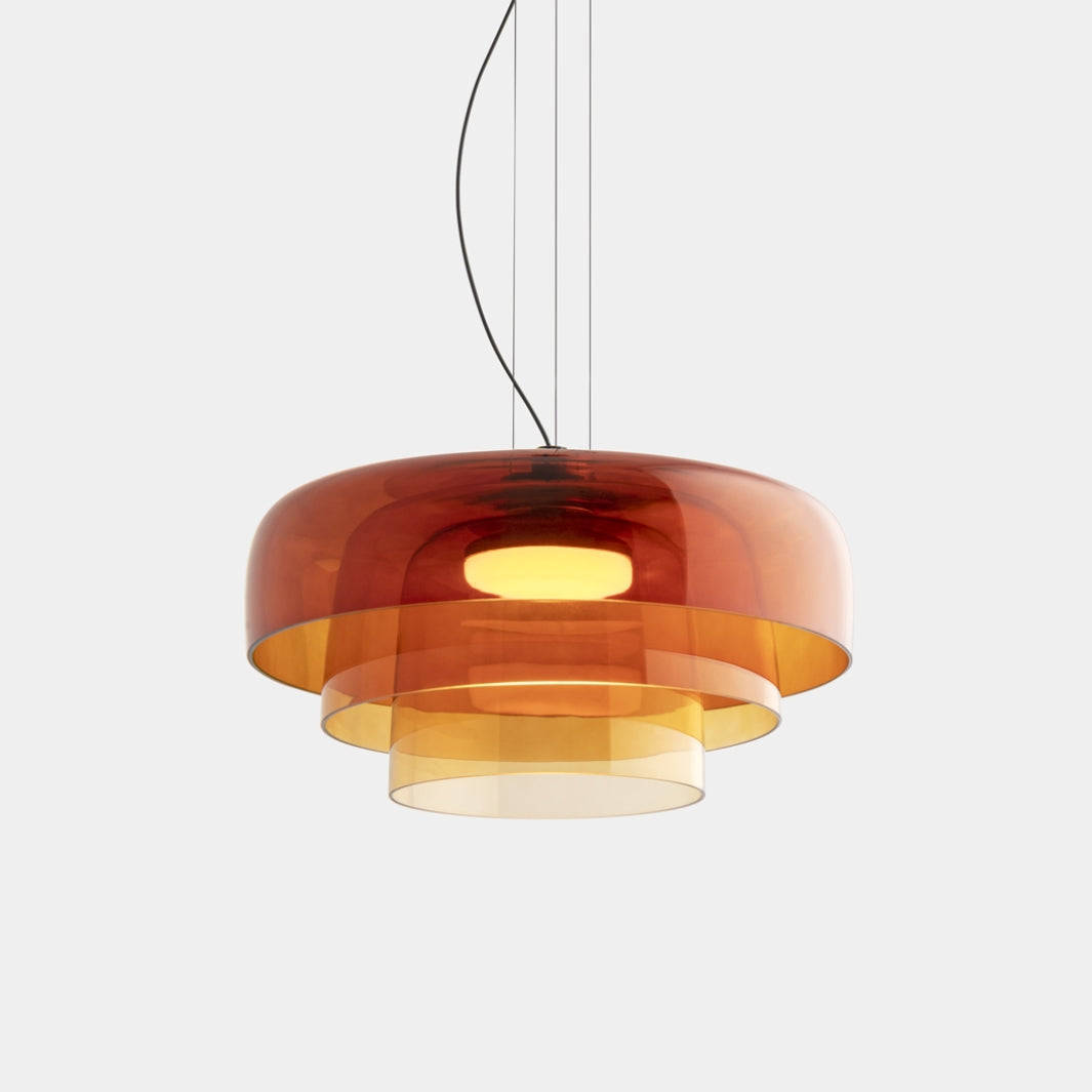 Veylum | Skandinavische Glas Pendelleuchte mit Opalschirm