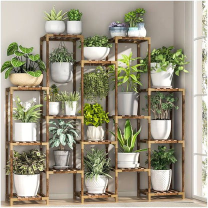 VerveVogue Pflanzenständer | Großes 15-stöckiges Pflanzenregal für Indoor & Outdoor