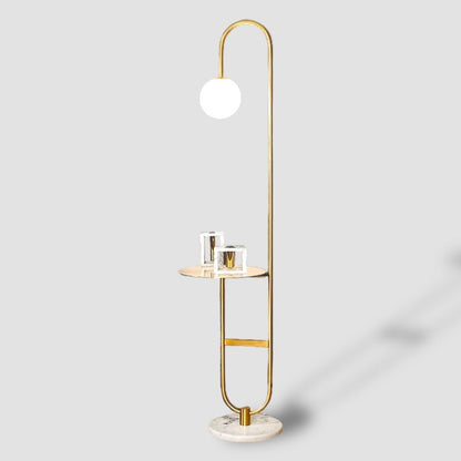 Oranthe Luno | LED‑Stehleuchte im nordischen Stil mit integriertem Beistelltisch