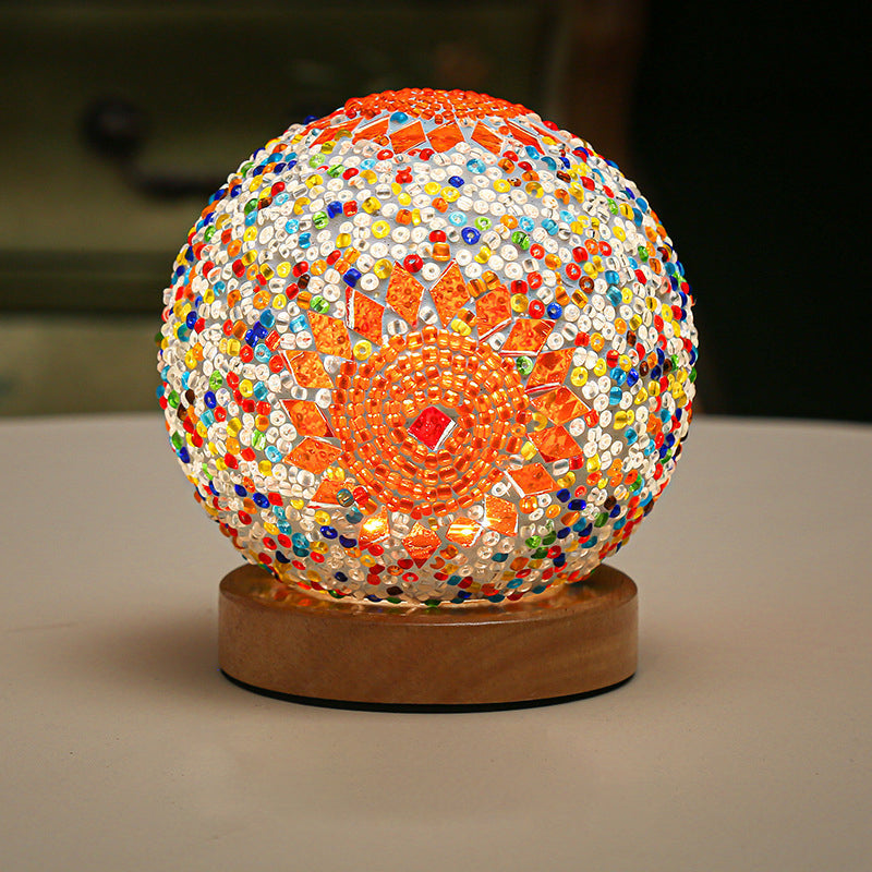 LumiMosaic | Elegante dimbare mozaïektafellamp | Handgemaakt glasontwerp met warm LED-licht voor woonruimtes