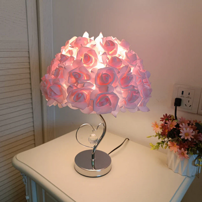 Celestria Valea | Romantische LED Tischleuchte mit Stoffschirm