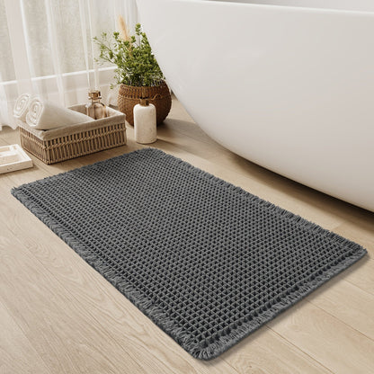 AbsorbEase WafelMat | Ultra-absorberende badmat met kwastjes