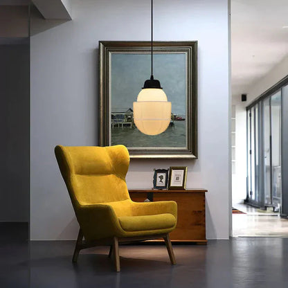 Lunara | Geometrische Milchglas Pendelleuchte in Weiß