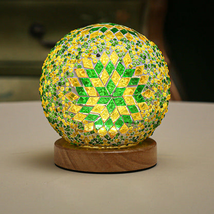 LumiMosaic | Elegante dimbare mozaïektafellamp | Handgemaakt glasontwerp met warm LED-licht voor woonruimtes