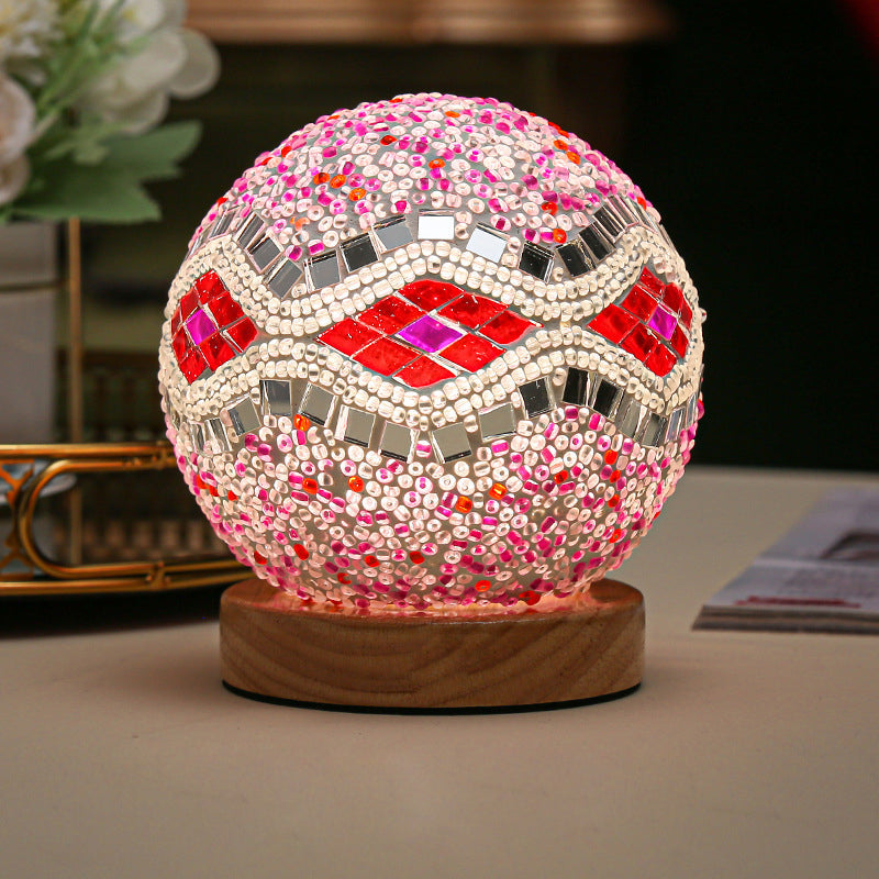 LumiMosaic | Elegante dimbare mozaïektafellamp | Handgemaakt glasontwerp met warm LED-licht voor woonruimtes