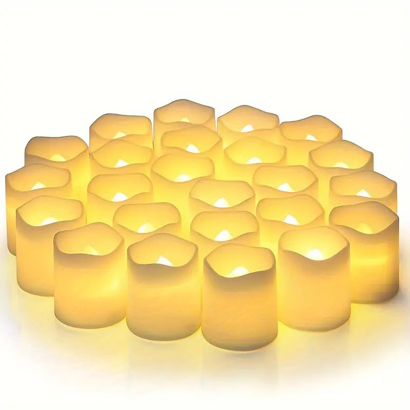 Halloween & Weihnachten LED Teelichter Set – 24 flammenlose Kerzen mit Glitzer & warmem Licht
