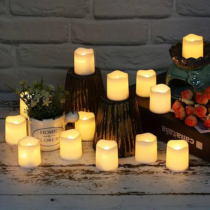 Halloween & Weihnachten LED Teelichter Set – 24 flammenlose Kerzen mit Glitzer & warmem Licht