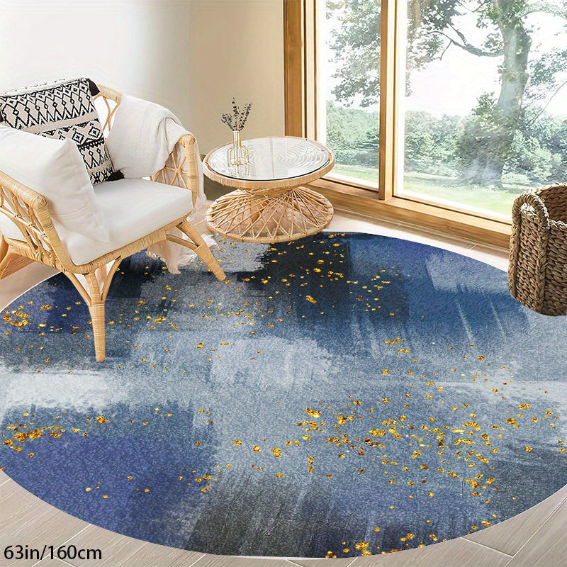 LunaWeave | Stylischer Runder Teppich Antirutsch | Moderner Boho-Teppich mit waschbarem Design für jedes Zuhause