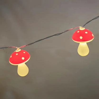 Halloween Pilz Lichterkette – Rote LED Lichter für Deko & Partys