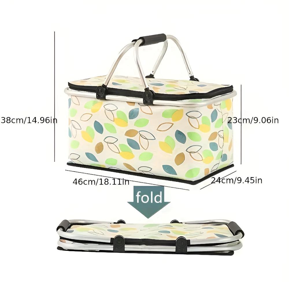 Picknickkorb Kariert 22L | Faltbar & Isoliert | Aluminiumrahmen