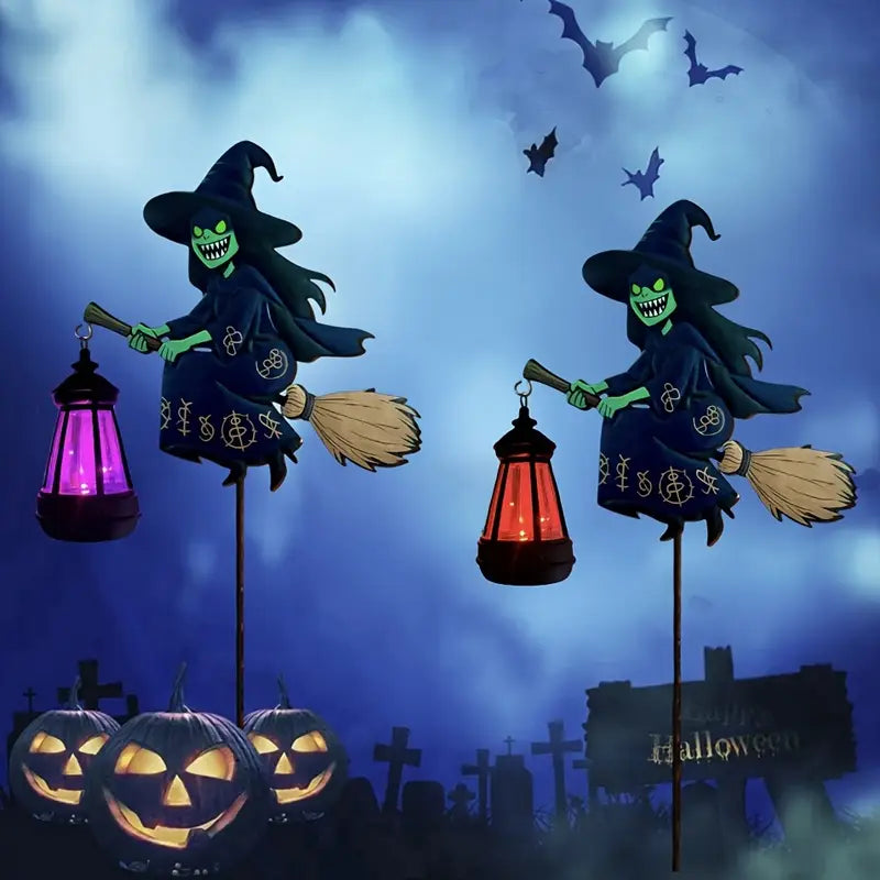Halloween Solar Hexenlicht – LED Hängeleuchte für gruselige Gartendeko