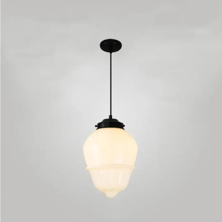 Lunara | Geometrische Milchglas Pendelleuchte in Weiß
