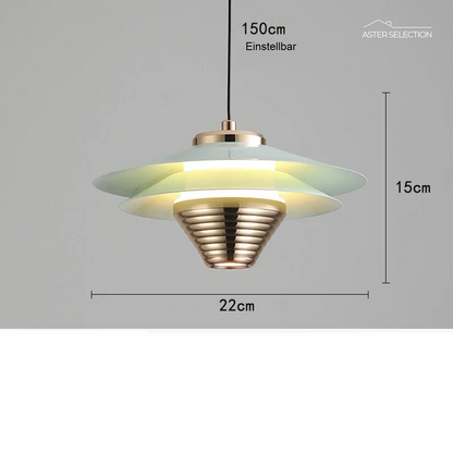 AeroGlow | Aluminium LED Pendelleuchte | Moderne Deckenlampe mit Farbakzenten & Warmweißem Licht