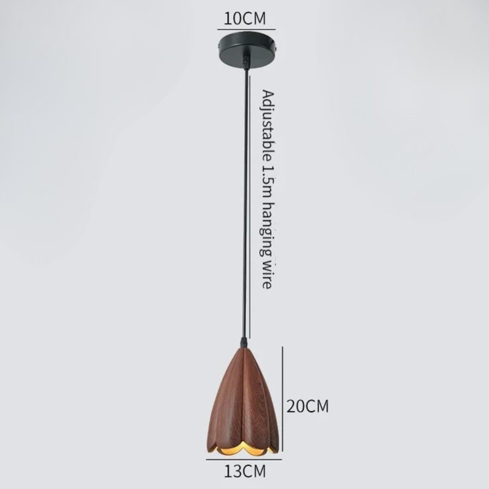 NordLume Lampe | Moderne Pendelleuchte aus Walnussholz in Braun, skandinavischer Stil