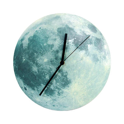 Lunaris Glow | Glow-in-the-Dark Mond-Wanduhr | Leuchtendes Wanddesign für Tag & Nacht