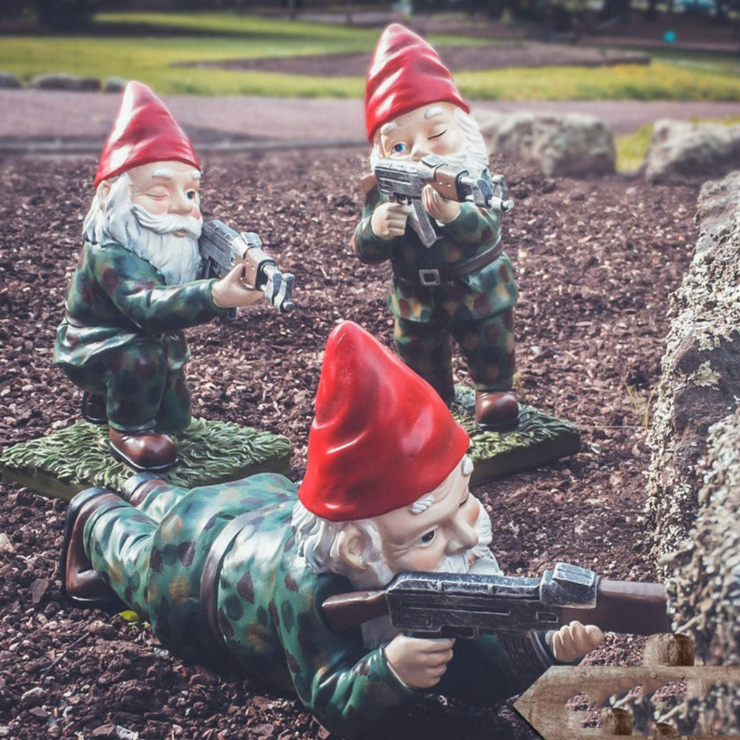 Drelix – Militärischer Gartenzwerg | Originelle Dekofigur für Garten & Terrasse