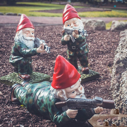Drelix – Militärischer Gartenzwerg | Originelle Dekofigur für Garten & Terrasse