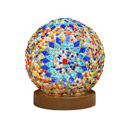 LumiMosaic | Elegante dimbare mozaïektafellamp | Handgemaakt glasontwerp met warm LED-licht voor woonruimtes