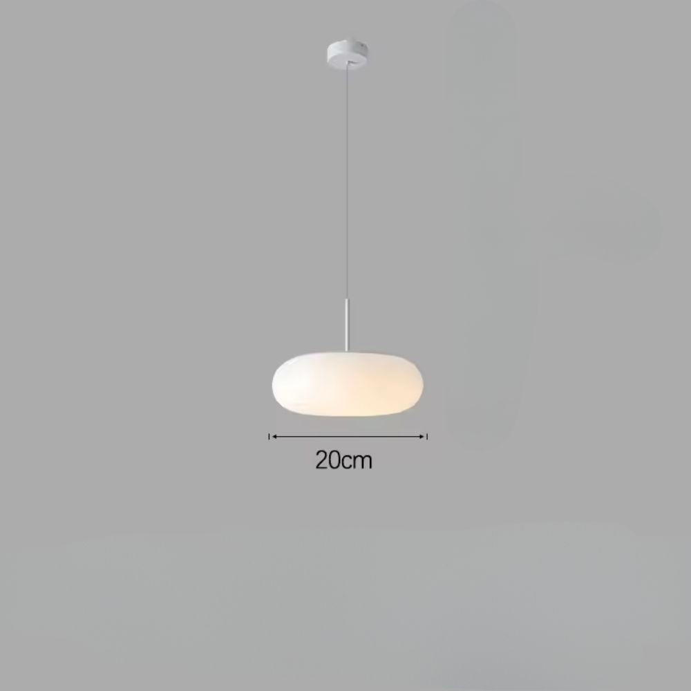 Nyxora | Moderne Hängeleuchte in Creme im minimalistischen Kronleuchterstil mit warmem LED-Licht