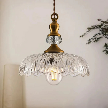 Aelius – Retro Glas Hanglamp (Ø24 cm) mit Metall-Akzenten für Esszimmer & Küche