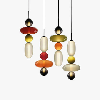 Elegante Designer-Hängelampe – Modernes Buntglas