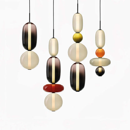 Elegante Designer-Hängelampe – Modernes Buntglas