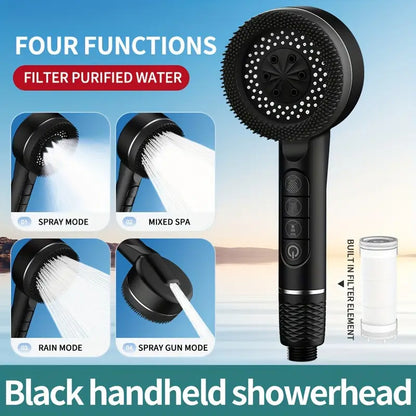 AquaJet PowerDuschkopf | Hochdruck-Handbrause mit 5 Strahlarten